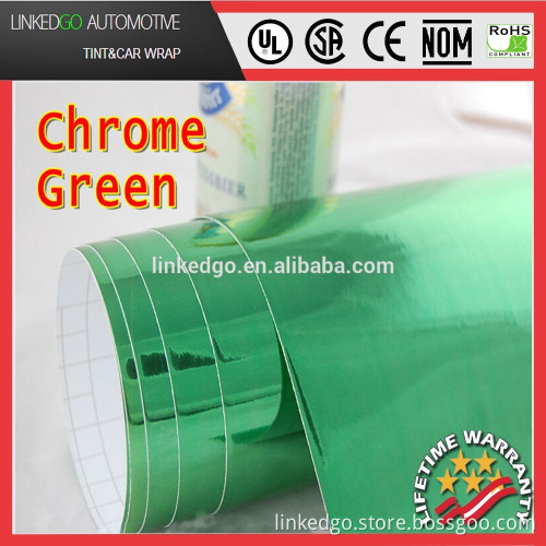 Top Fashion Car Body decoration good Air Bubble Free 1.52*20M Green Chrome Vinyl Wrap